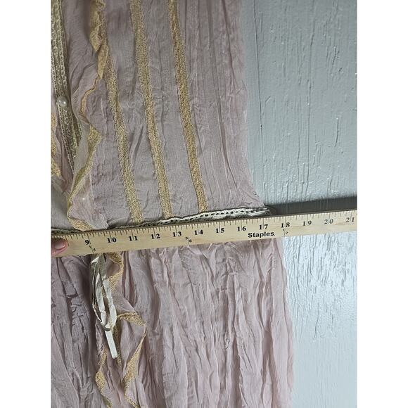 Y2K Pink Lace Babydoll Slip Dress XS Boho Ballet Feminine Coquette Whimsigoth - Picture 5 of 11